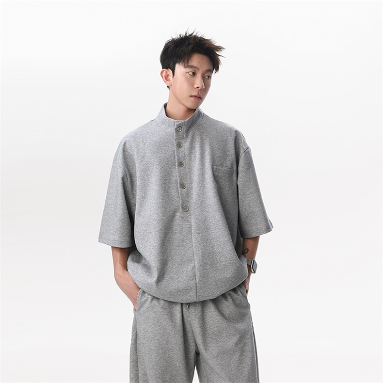 短袖T恤POLO衫套装潮流百搭直筒宽松裤男女TZ307P85,男装Polo衫,星座201-2