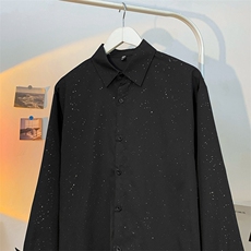 满天星衬衫男长袖宽松百搭韩版潮流2024冬新款ins外套CY1032-P30，男装衬衫，星座412-2