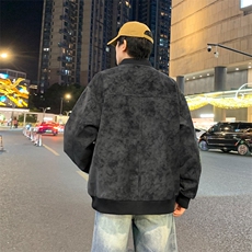 春秋新款皮夹克男宽松复古做旧美式翻领皮衣外套JK02569-P85，男装皮衣，星座308B-2