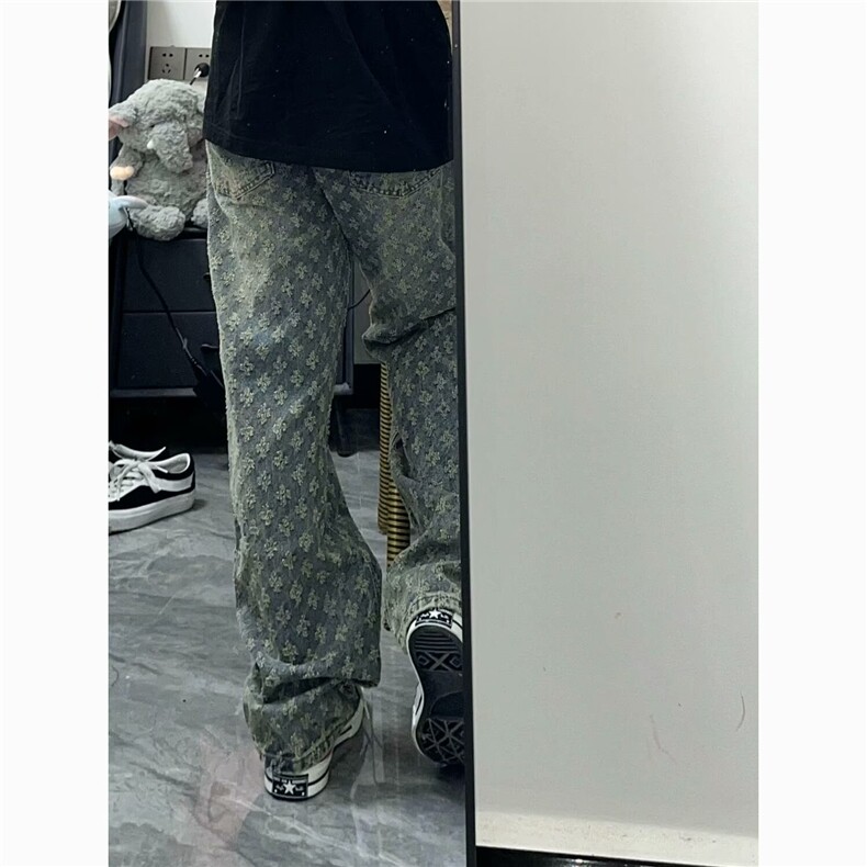 潮牌宽松颗粒扎花牛仔裤直筒休闲百搭高街裤-NZ210-网络图,男装牛仔裤,星座1002-2