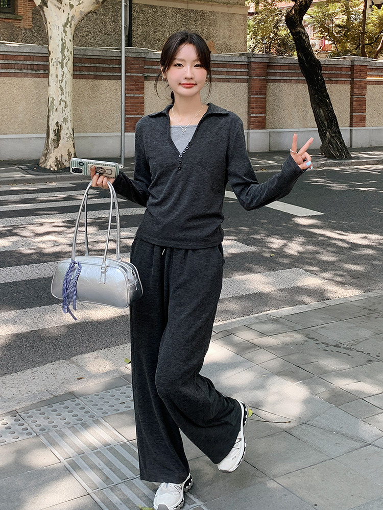 （现货）秋季新款针织吊带+上衣时尚套裤,女装套装/套裙,鑫慧
