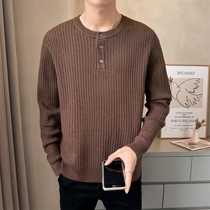 2025秋款店主风男毛衣百搭套头衫圆领打底衫上衣男B317/M321/P85图片