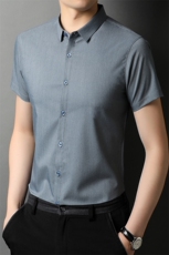 AT2247钱塘2020-3夏季男士高端翻领短袖精品衬衫P48，男装衬衫，钱塘207-3