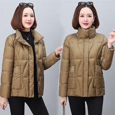 时尚休闲女士立领羽绒棉服女2025冬季新款洋气宽松小个子棉袄外套，女装棉衣/棉服，木橙西子