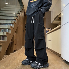 秋季新款美式潮流褶皱设计感宽松工装裤B315-K24237-特p40控78，男装工装外套，电商B315