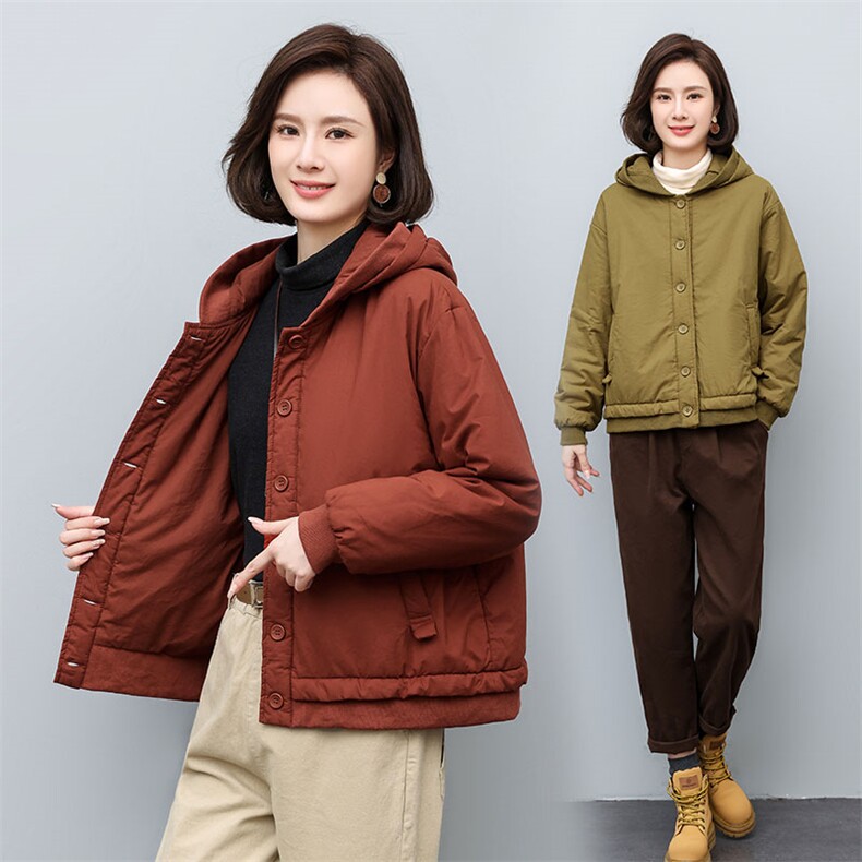 连帽时尚轻便夹棉加厚保暖棉衣舒适棉服，女装棉衣/棉服，3200格调