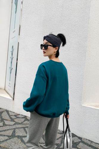 银狐绒超柔拉绒卫衣，女装卫衣/绒衫，紫 睿