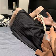 宽松型ins男条纹时尚潮牌五分裤夏季休闲裤青春流行日系6817P33，男装休闲裤，星座410-2