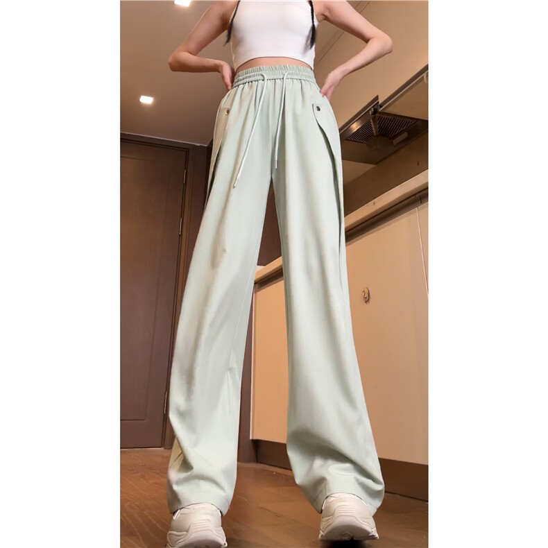 INS夏季潮流透气薄款冰丝垂感宽松休闲裤B315-K24165-特p30控58图片