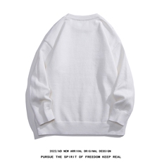 白底22秋冬新款设计感印花保暖圆领套头毛衣M1034P50控68，男装针织衫/毛衣，电商A247-1