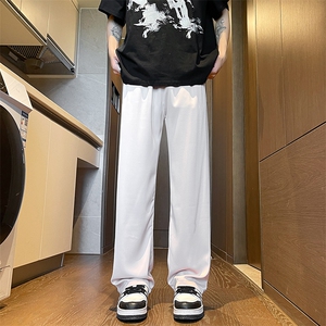 8XL-M 特大码冰丝裤醋酸阔腿裤男缎面高腰垂感防晒凉凉裤K979P45图片