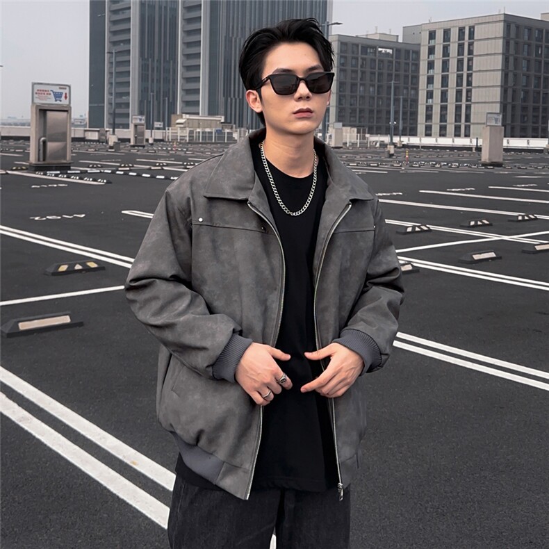 冬季加厚加棉男士皮棉衣翻领夹克棉服棉袄A266-MYPY010-P90特批图片