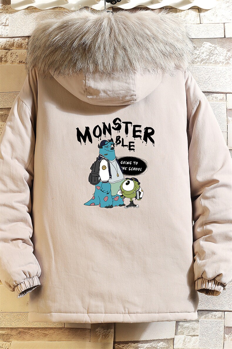 MM48074-P130冬季大毛领衣男士大码加厚袄男服砖墙挂拍,男装棉衣,电商A040A