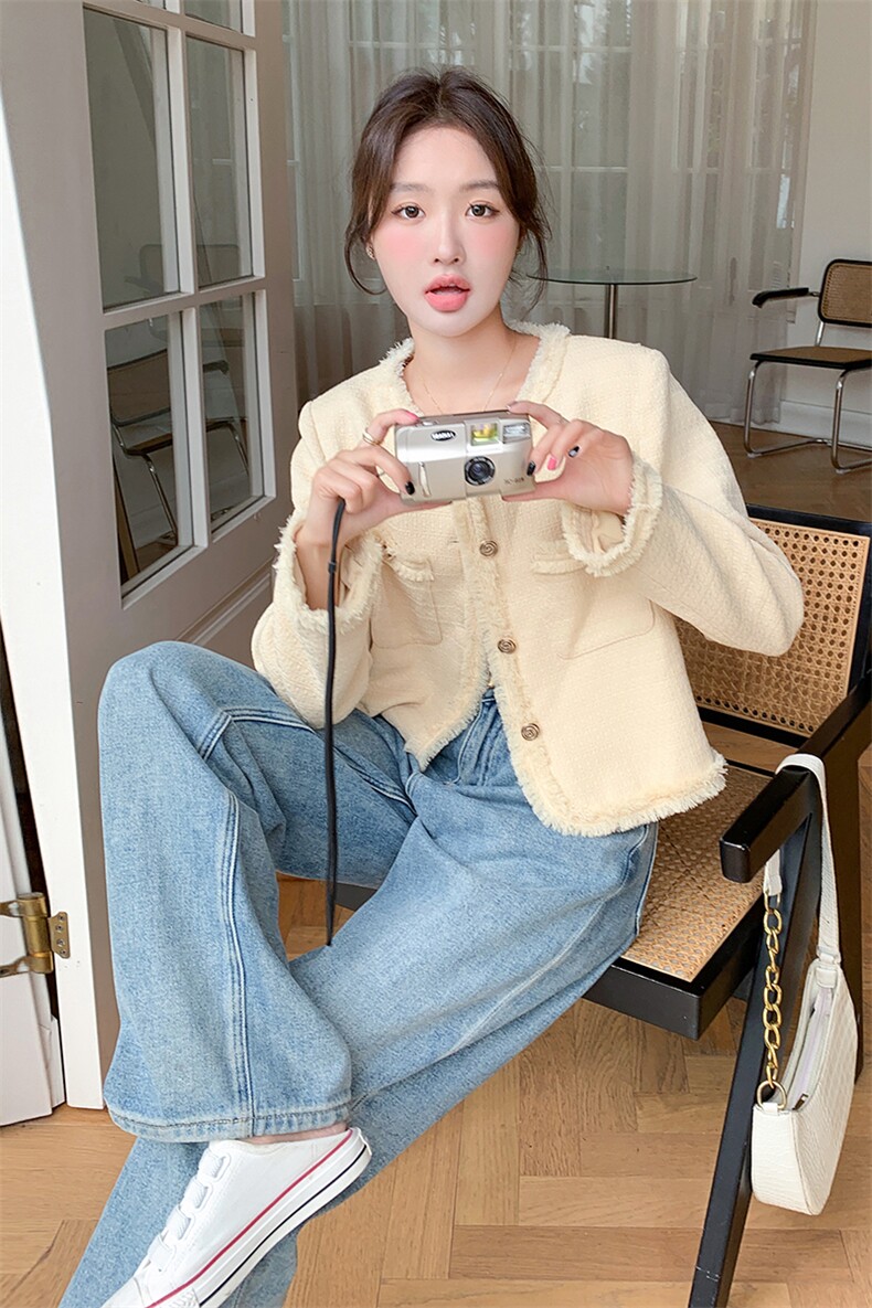 休闲名媛小香风外套女春秋法式韩系慵懒风chic流苏百搭小个子上衣,女装短外套,辉之琳
