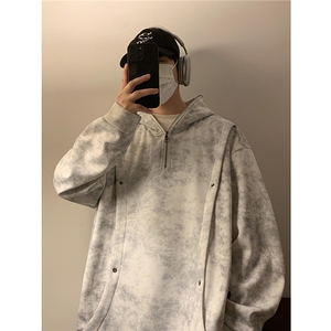 现货 水洗脏脏布加绒大码连帽卫衣 WY10078-特P45 加绒特P50图片