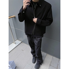 【有货】黑色垫肩短款西装外套男高级感痞帅行政夹克Y160CC-特P60，男装夹克，星座1007（原301D）