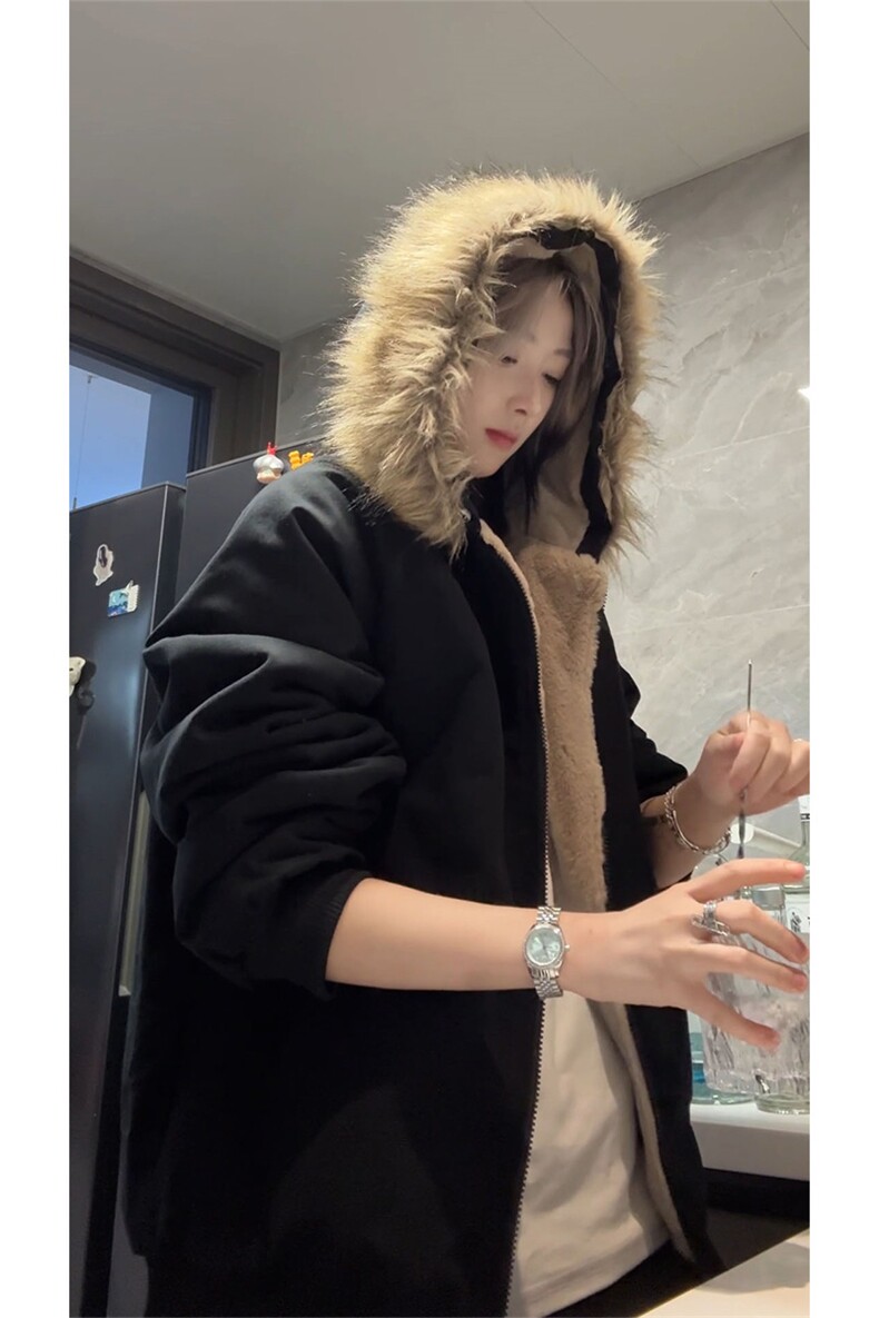 毛领可拆座山雕棉衣仿兔毛加绒棉服男女DZ54133-TP115198,男装棉衣,电商A102