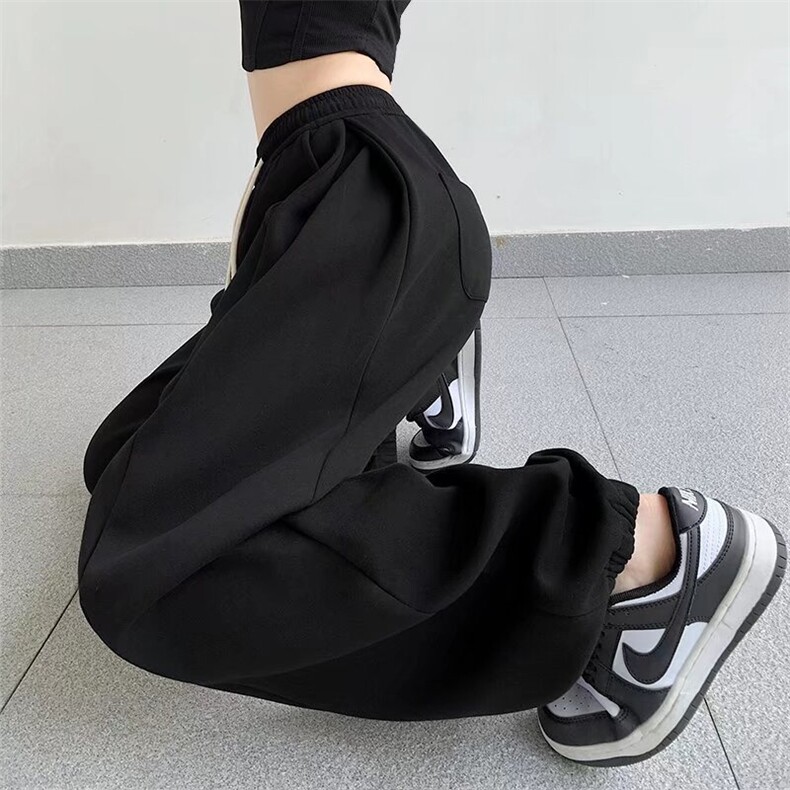 运动裤女春秋冬季新款高腰宽松显瘦阔腿哈伦休闲美式束脚卫裤P50,男装休闲裤,四季星座218-1