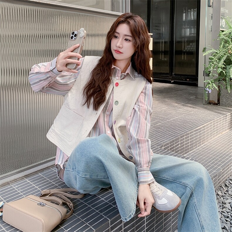 背心加衬衣两件套8811P165K248,女装短外套,2C323