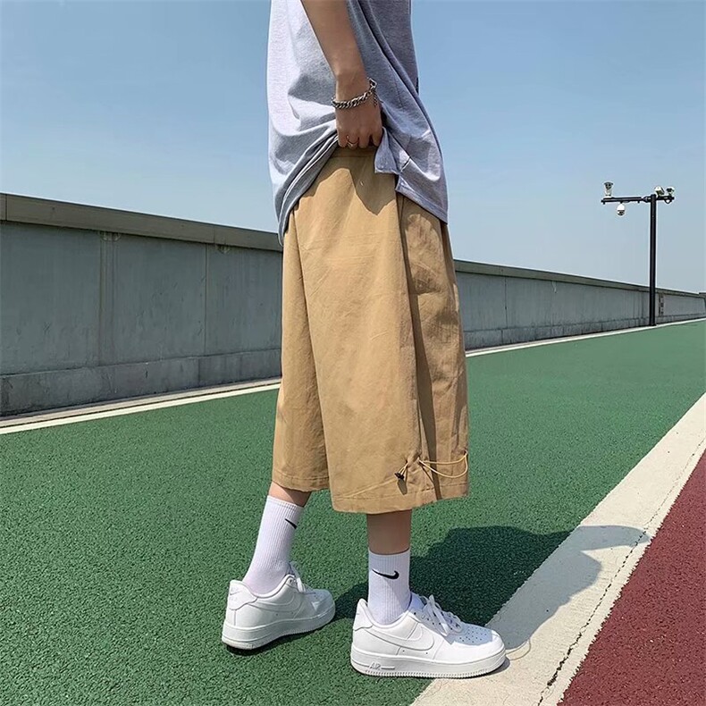 工装七分裤男潮流夏季潮牌ins宽松学生直筒休闲阔腿裤子DK15-P25,男装休闲裤,星座1008-1