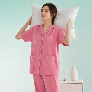 2025年秋季新款亲肤透气可外穿薄款宽松短袖长裤家居服时尚休闲图片