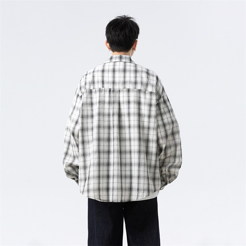 现货CS7143-P38特控65大码OVERSIZE轻薄透气全棉长袖衬衫,男装衬衫,电商D232