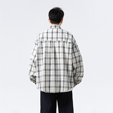 现货CS7143-P38特控65大码OVERSIZE轻薄透气全棉长袖衬衫，男装衬衫，电商D232