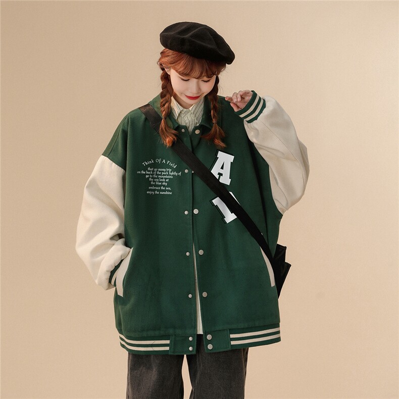 中性风23春季美式西海岸印花翻领棒球服夹克外套G604P85控108,男装夹克,A247A