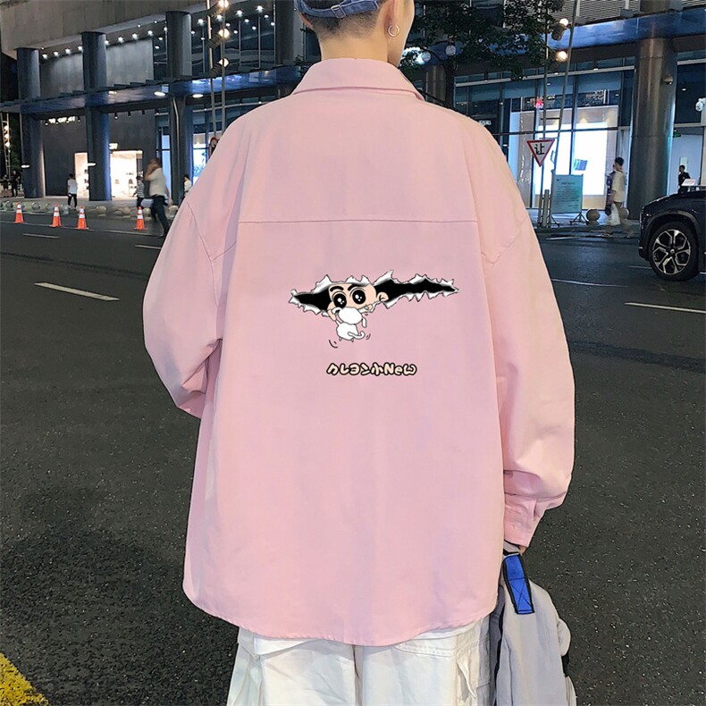 春季长袖衬衫男宽松港风衬衣男外套男CSCS289-P35,男装衬衫,电商B371