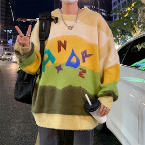 毛衣男女秋装ins慵懒风bf复古套头针织衫MY5631-P58图片
