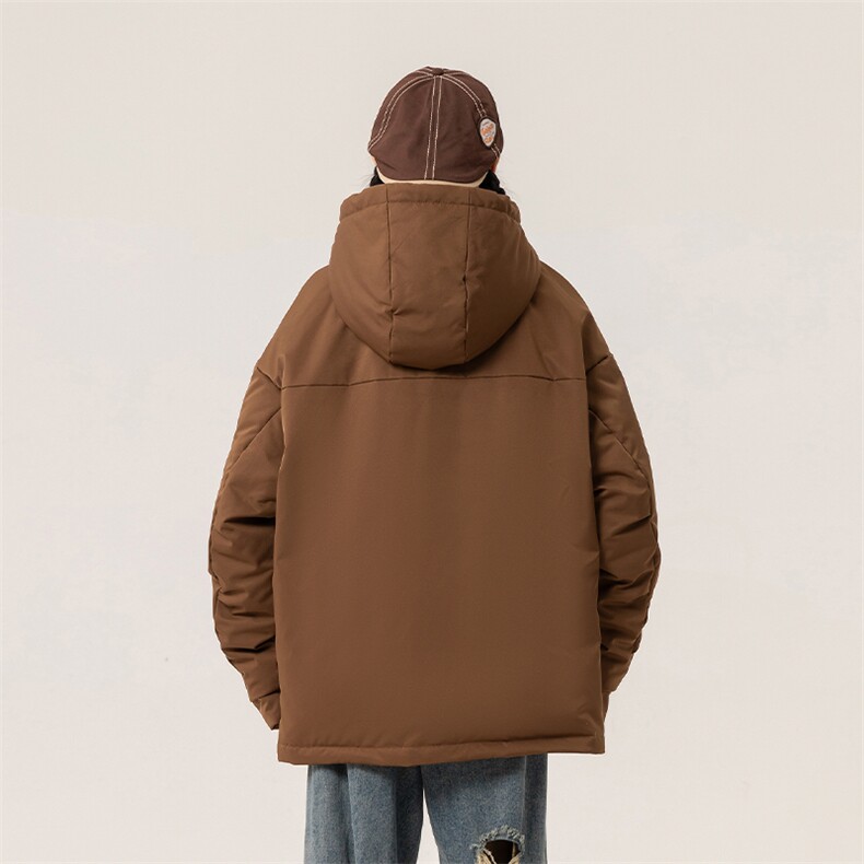 新标90白鸭绒简约休闲连帽工装外套纯色加厚羽绒服ESY0222-P230,男装羽绒服,电商B306