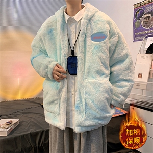 网红羊羔毛连帽棉衣外套男Z21AW159-P155限198图片