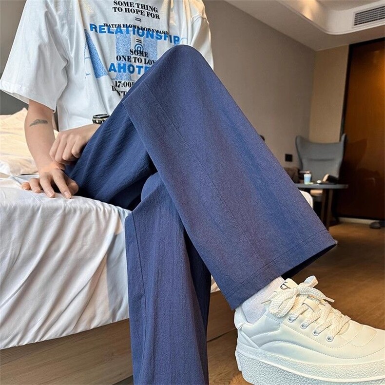 棉麻裤子男款夏季新款休闲裤男生运动裤宽松薄款百搭垂感直筒长裤，女装休闲裤，星座1210-1