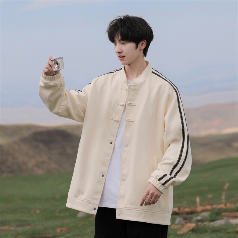 BL0666-P85新中式条纹盘扣oversize宽松夹克外套,男装夹克,星座109