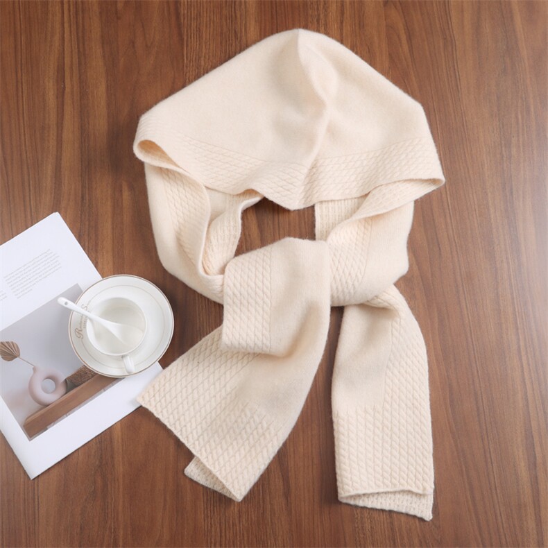 时尚百搭针织围巾纯色保暖护颈披肩优雅女性必备单品，围巾，九月九羊绒