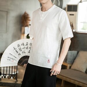 2021夏季风新款短袖T恤男竹节棉薄款半袖上衣QT6005-T图片