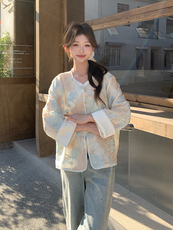 新款上新2025蓝色立体花朵刺绣防晒外套女85076-208A-P170-K255，女装短外套，浙宝208A