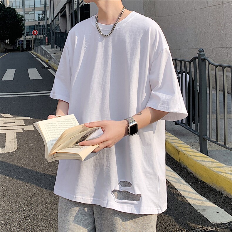 老新拍图纯棉200克短袖T恤破洞大码体恤档口上新夏装100多款，男装T恤，电商A426-1(原A430-1)