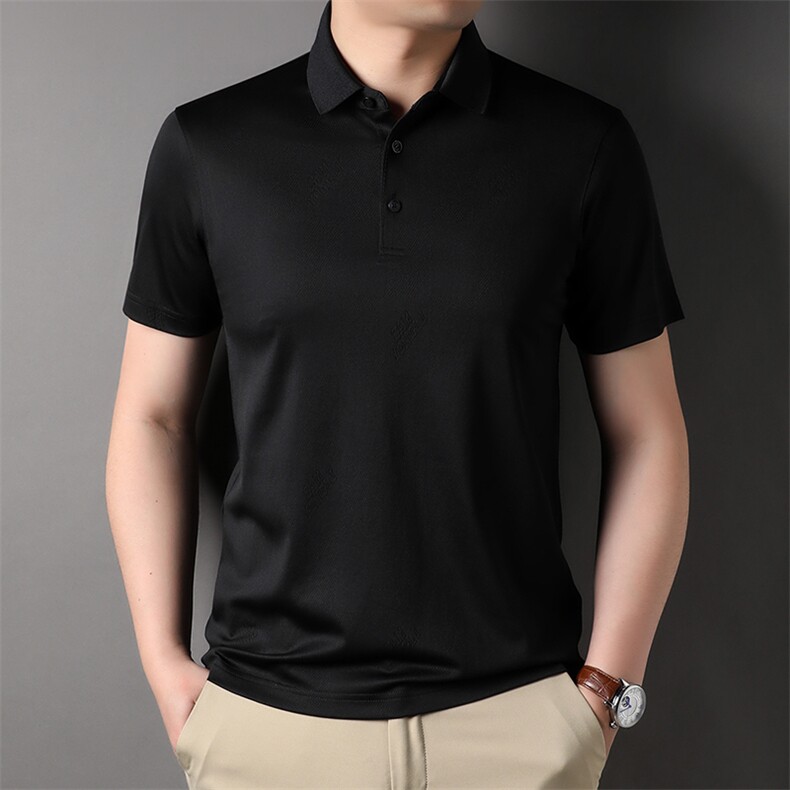 夏季商务休闲男士短袖polo衫中年男翻领T恤HP78850-P140图片