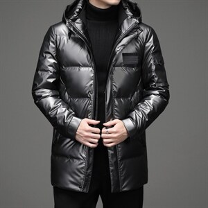 冬季潮流连帽新款羽绒服男士时尚亮面宽松休闲外套SNDAF8876-P285，男装羽绒服，电商B212（原钱塘6029）