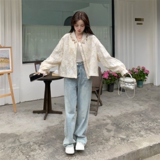 现货主推设计感蕾丝提花重工外套2C2851016P150K228，女装短外套，2C285