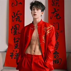 【有货】DXZ28-P63春装新款新中式中山装西服结婚男垫肩西装外套，男装西服，星座603-2
