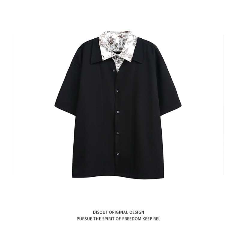 特P45无差价新款夏季潮流百搭时尚短袖衬衫-HC2701日系白底，男装T恤，电商A003