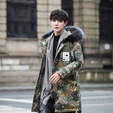 2020电商B247冬季新款迷彩中长款白鸭绒加厚保暖羽绒服MY818-P180，男装羽绒服，电商B247