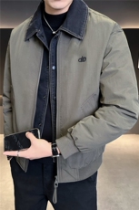 M-4XLB3539827P190卡其2025牛仔假两件翻领冬季男羽绒服外套，男装羽绒服，电商B353
