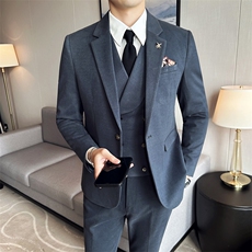 2026秋季新西装套装修身休闲商务三件套西服男士礼服KTZ1852-P335，男装西服套装，星座1105-3