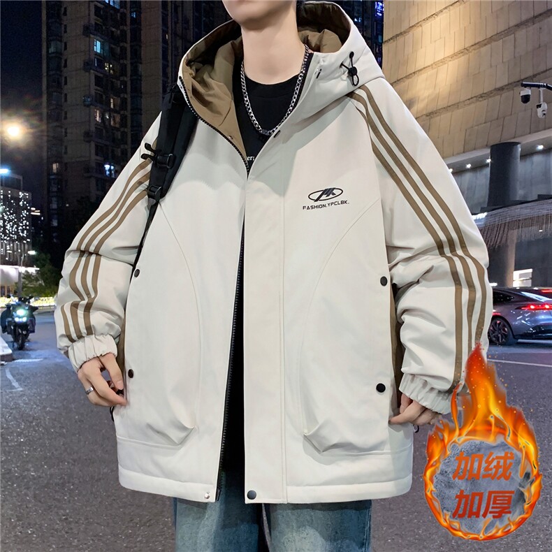数据款秋冬季加绒加厚青少年连帽夹克男潮牌设计感外套JK8801-P75,男装夹克,星座301D(原星座1004-8）