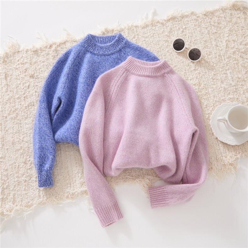 三股加厚儿童羊绒衫圆领女童打底羊毛衫大童男童套头羊绒毛衣，童装儿童羊绒衫，跳跳羊儿童羊绒衫