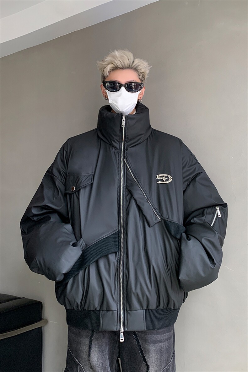 405A美式高街个性金属设计短款解构面包服MY24911-P148控178,男装棉衣,星座405A