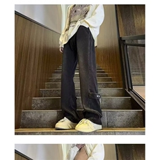 1506-1/K7331/P42个性字母牛仔裤嘻哈ins潮高街潮流痞帅长裤男女，男装牛仔裤，星座1506-1